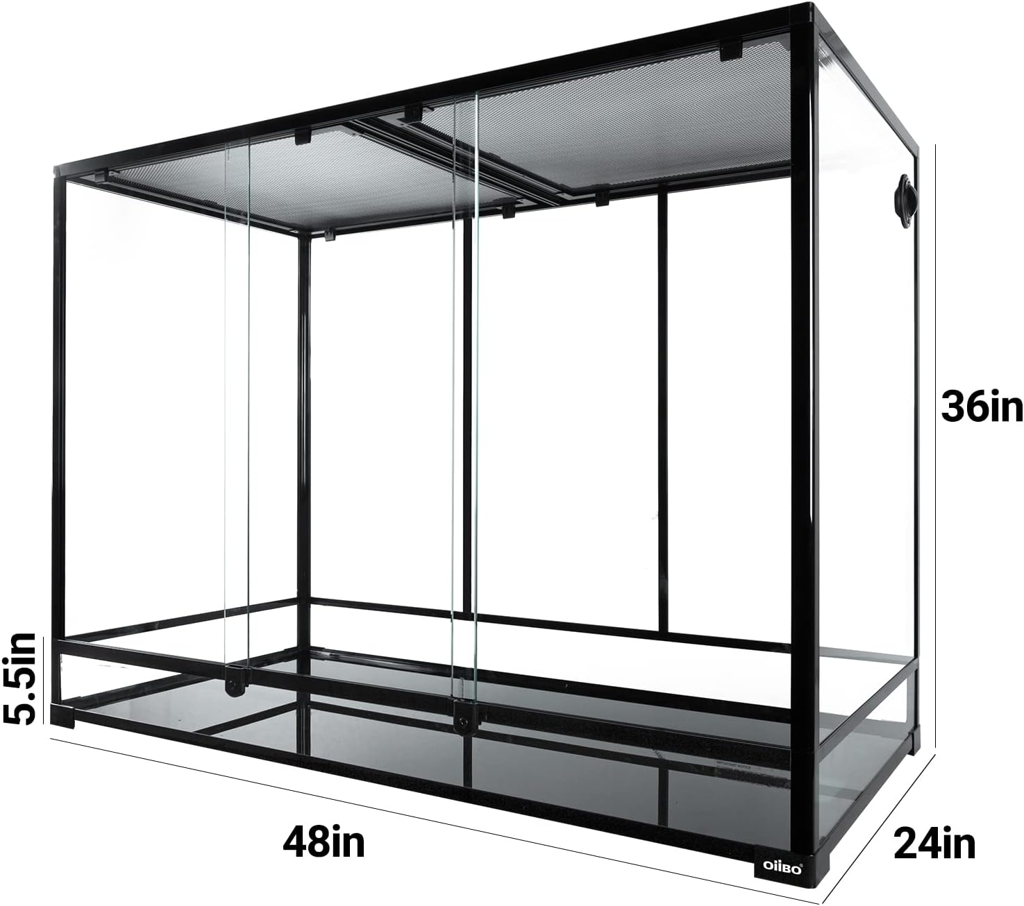 180 Gallon Large Glass Reptile Tank 48x24x36 Inch Terrarium with Double Sliding Door Top Screen Ventilation Habitat Secondary image