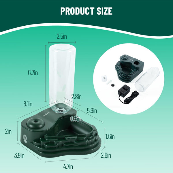 REPTI ZOO RV09 2-in-1 Reptile Water Feeder and Fogger 500ml Black