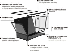 Load image into Gallery viewer, Collapsible Reptile Tank 20 Gallon 30&quot;x12&quot;x12&quot; Tempered Glass Reptile Terrarium with Black PVC Back