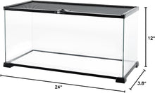 Load image into Gallery viewer, REPTI ZOO Full Glass 15 Gallon Reptile Tank, Medium Reptile Terrarium 24&quot; X 12&quot; X 12&quot; for Gecko Hermit Crab Hognose Snake etc, Top Screen Ventilation &amp; Feeding