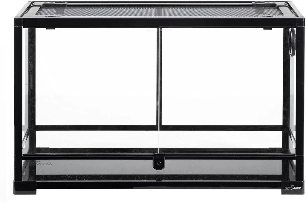 REPTI ZOO 30 Gallon 30" x 12"x 18" Glass Reptile Terrarium, Front Opening Reptile Habitat Tank, Double Doors Screen Ventilation(Knock-Down) RK301218G - REPTI ZOO