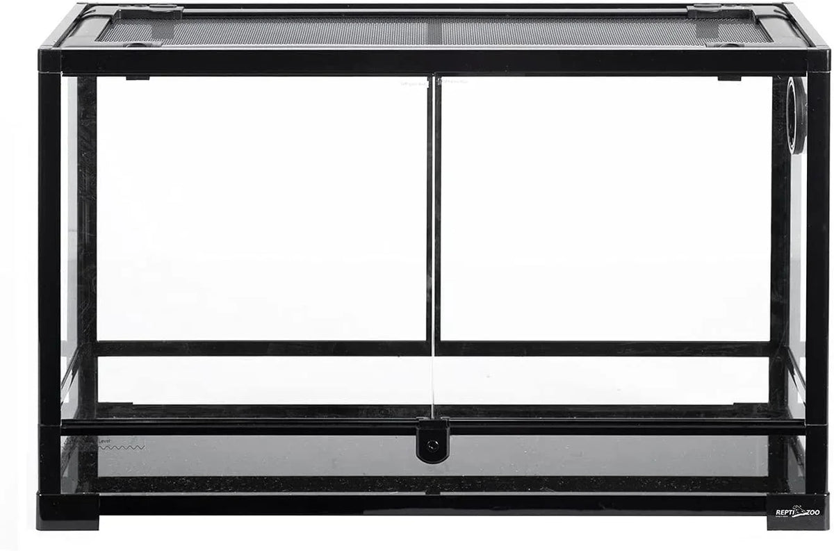 REPTI ZOO 30 Gallon 30" x 12"x 18" Glass Reptile Terrarium, Front Opening Reptile Habitat Tank, Double Doors Screen Ventilation(Knock-Down) RK301218G - REPTI ZOO