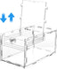 Clear acrylic reptile terrarium with ventilation holes and top-opening lid, suitable for small reptiles.