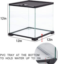 Load image into Gallery viewer, REPTI ZOO Full Glass 15 Gallon Reptile Tank, Medium Reptile Terrarium 24&quot; X 12&quot; X 12&quot; for Gecko Hermit Crab Hognose Snake etc, Top Screen Ventilation &amp; Feeding