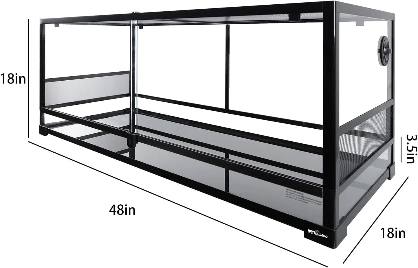REPTI ZOO Reptile Tempered Glass Extra-Long Terrarium Habitats 48" x 18" x 18" Reptile Amphibians tank RK0222N Secondary image