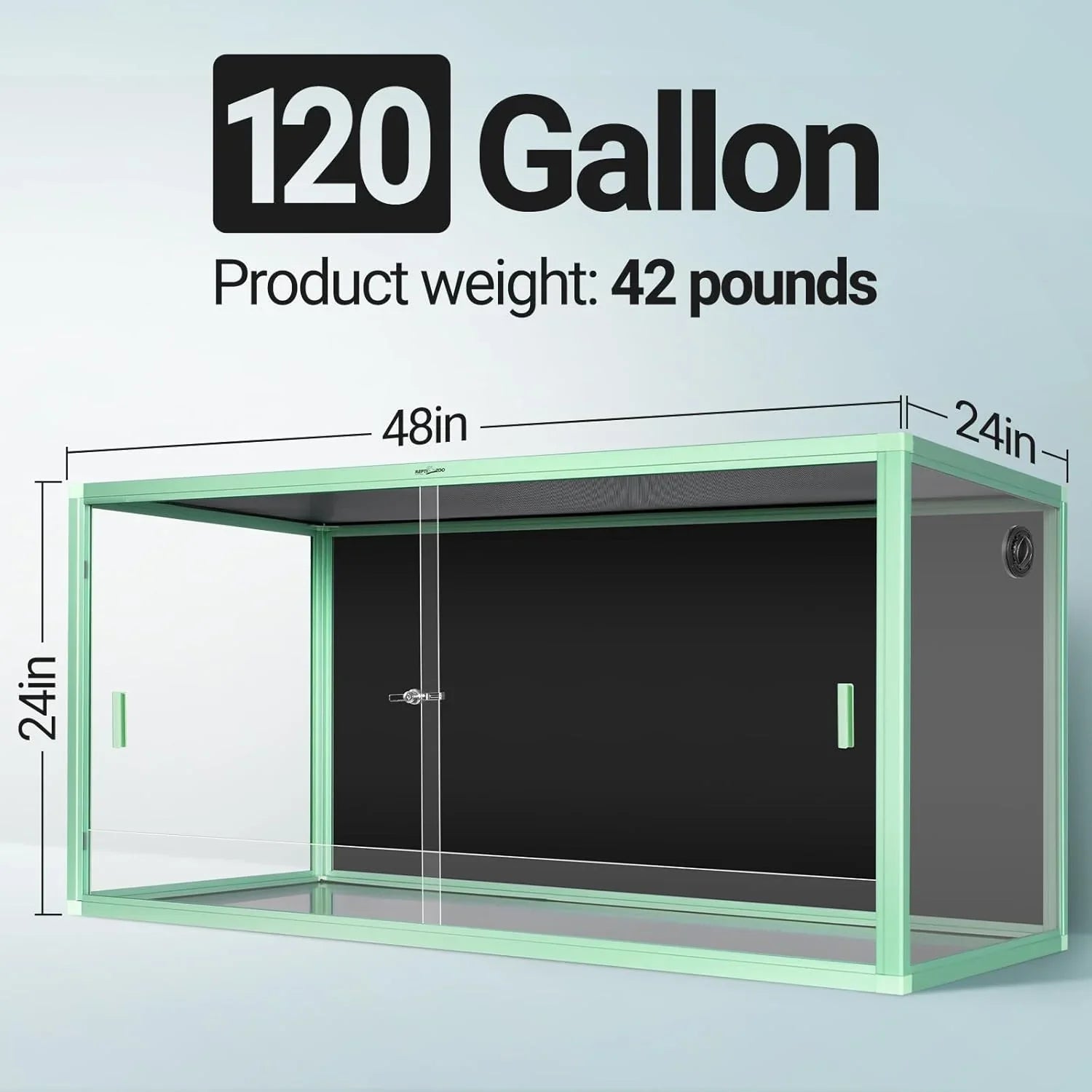 REPTI ZOO 120 Gallon Stackable Aluminum Reptile Terrarium with Tempered Glass Secondary image