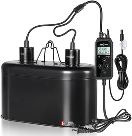 REPTI ZOO Dual Deep Dome Reptile Light Fixture with PID Dimming Thermostat and Timer