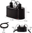 Black reptile fogger and humidifier with dual nozzles, dimensions and cord lengths labeled