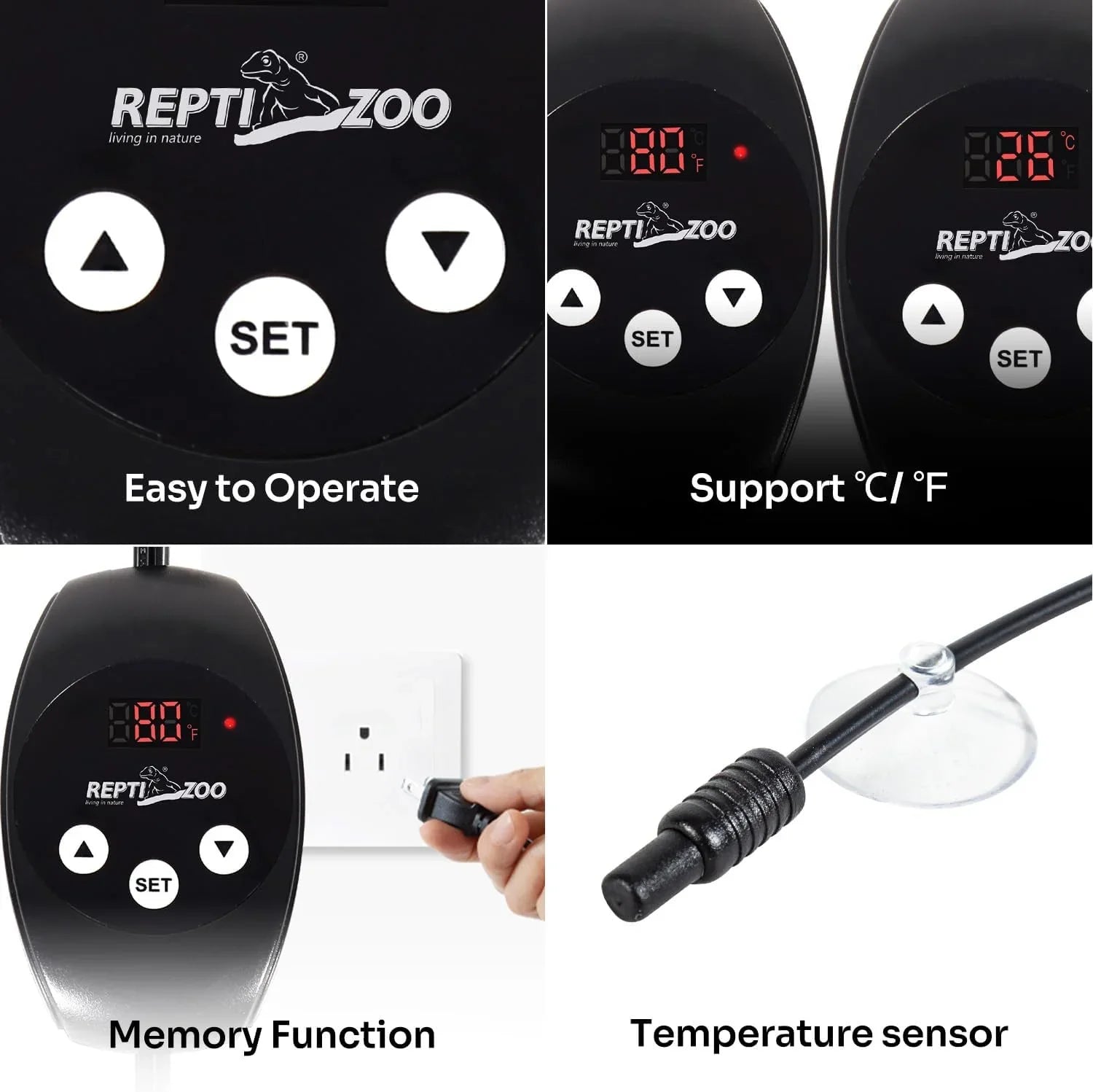 Dual Reptile Light Fixture with Dimming Thermostat and Timer