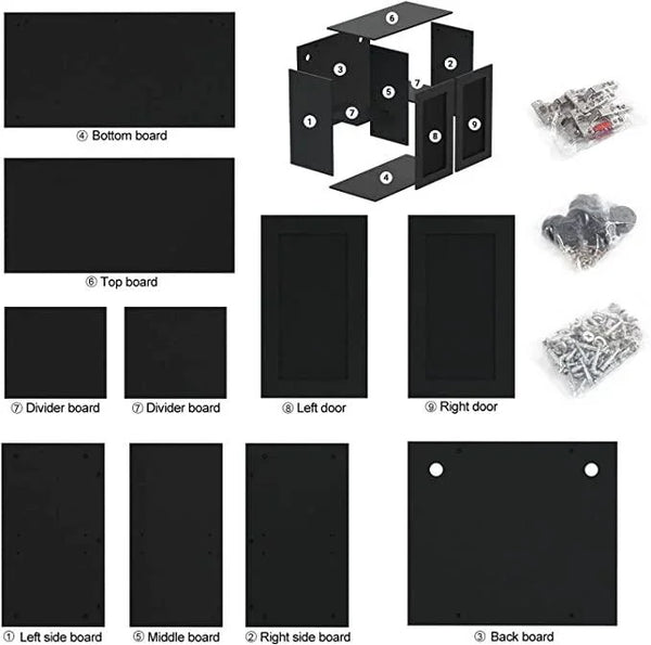 REPTI ZOO Reptile Terrarium Stand 30"W x 12"D, Storage Cabinet for 30" X 12" or Smaller Reptile Amphibian Aquarium Tanks, 4 Shelves for Reptile Accessories Organization, Extra Wire Organization Holes - REPTI ZOO