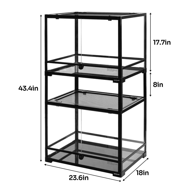 REPTI ZOO 36'' x 17.7'' x 43.4'' Stackable Reptile Tank (2 tanks stacked)