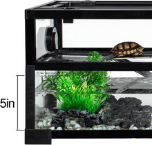 Load image into Gallery viewer, REPTI ZOO Turtle Tank Aquarium, 30&quot;×12&quot;×12&quot; Water-Land Ecological Tortoise Tank, Aquatic Turtle Aquarium Terrarium Kit with Drainage System（18 Gallon）