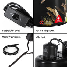 Load image into Gallery viewer, REPTIZOO Nano Dual Dome Reptile Light Fixture and 25W Reptile Heat Lamp Combo Pack, Mini Daylight Basking Spot Heat Lamp &amp; Nano Heat Emitter Basking Spot Lamp