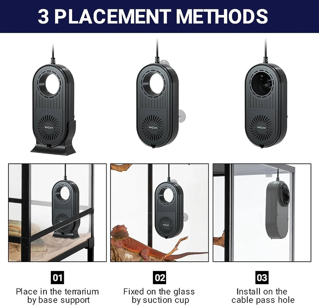 REPTI ZOO Reptile Glass Terrarium Air Purifier,Carbon Filter Reptile ...