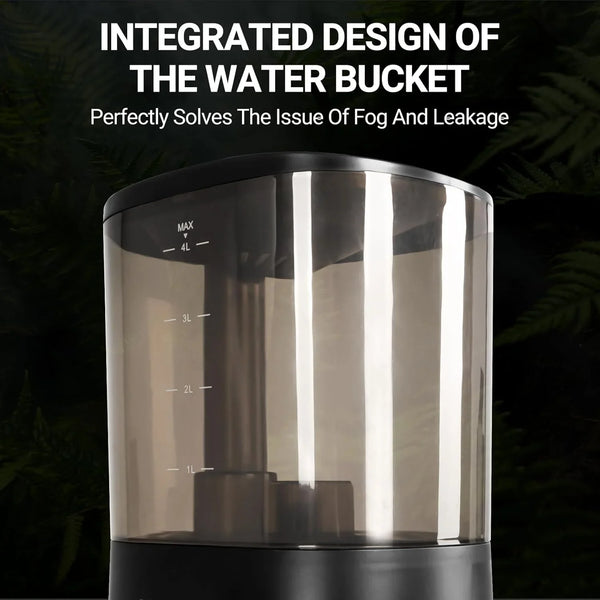 Reptile terrarium water bucket with 4L max line, anti-fog and anti-leak design