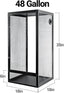 48 gallon reptile enclosure with mesh sides, black frame, and dimensions 35x18x18 inches