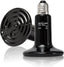 Black ceramic heat lamp bulb for reptile terrarium, 60W, spiral design, reflective base.