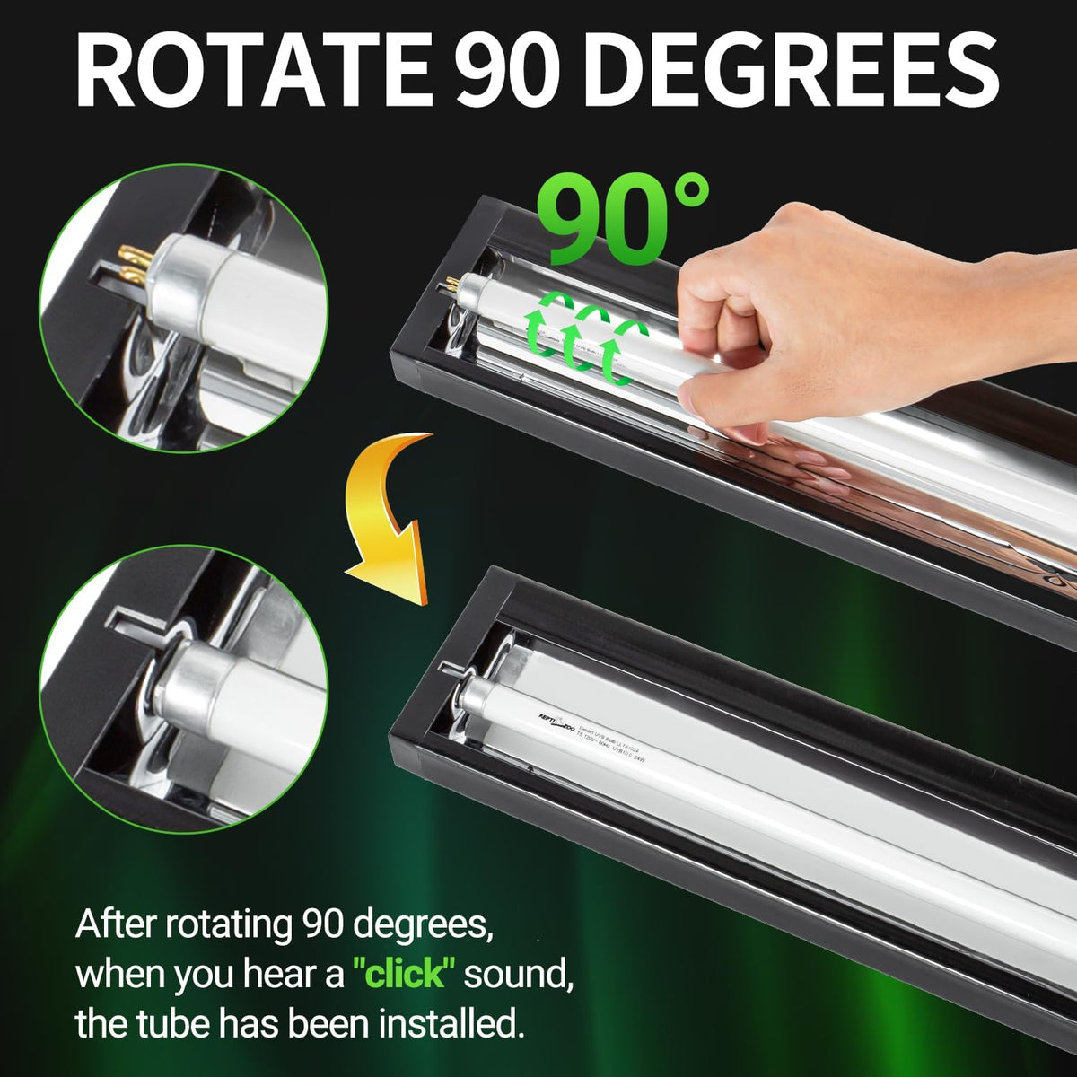 REPTI ZOO UVB Reptile Light Kit – New Version T5 HO UVB Lighting Combo with 10.0 UVB Tube, Terrarium Hood, 24W, 22-Inch Fixture