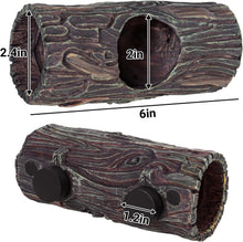 Load image into Gallery viewer, REPTIZOO Magnetic Reptile Hide Cave Resin Hollow Tree Trunk Hideout, Gecko Hide with Strong Magnetic Climbing Toy