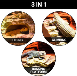 Resin Reptile Hideout Cave Reptile Habitat Tank Decor Terrarium Accessories for Lizards