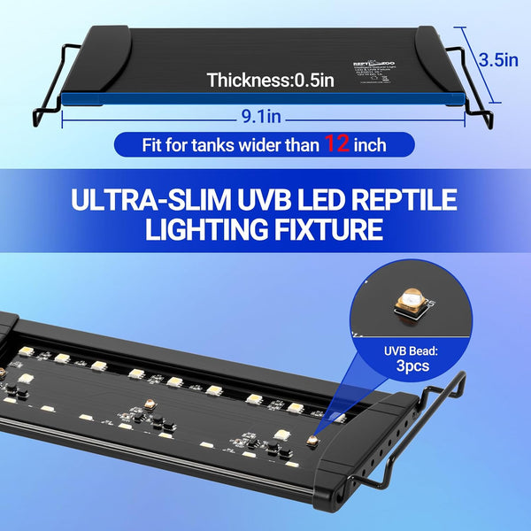 REPTIZOO Dimmable UVB LED Reptile Light with Timer