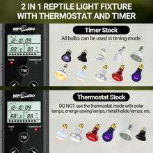 Load image into Gallery viewer, REPTI ZOO Dual Deep Dome Reptile Light Fixture with PID Dimming Thermostat and Timer