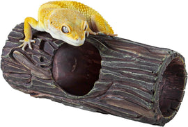 REPTIZOO Magnetic Reptile Hide Cave Resin Hollow Tree Trunk Hideout, Gecko Hide with Strong Magnetic Climbing Toy