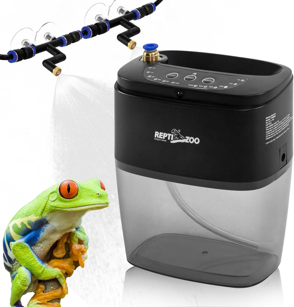 REPTI ZOO 800ml Reptile Mister Fogger Portable Mister for Reptile Tank with 2PCS Nozzles for Reptiles/Amphibians