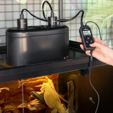 Load image into Gallery viewer, REPTI ZOO Dual Deep Dome Reptile Light Fixture with PID Dimming Thermostat and Timer