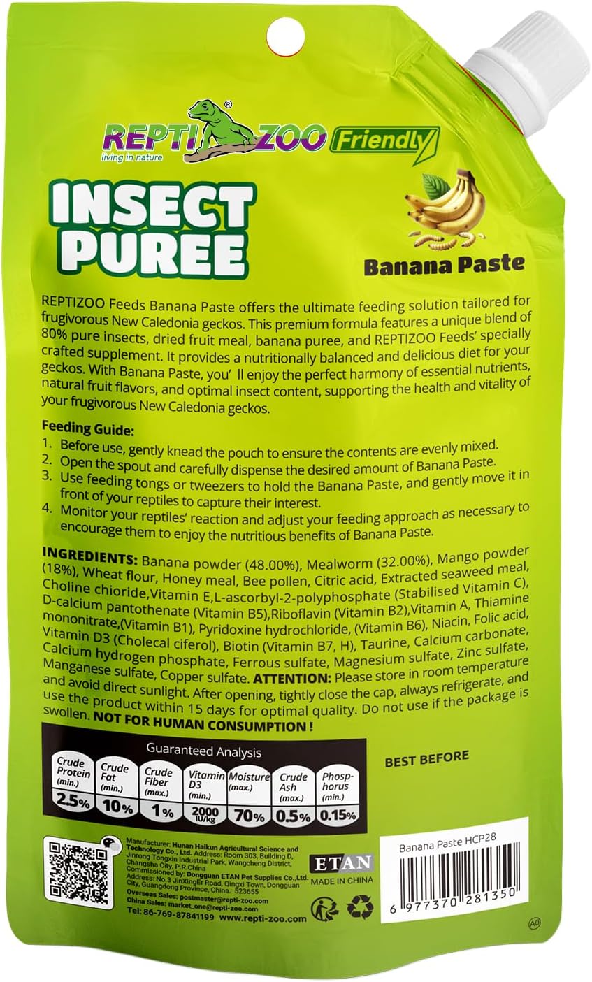 REPTIZOO FRIENDLY Crested Gecko Insect Puree Banana Fruit Mix 2.82oz Secondary image