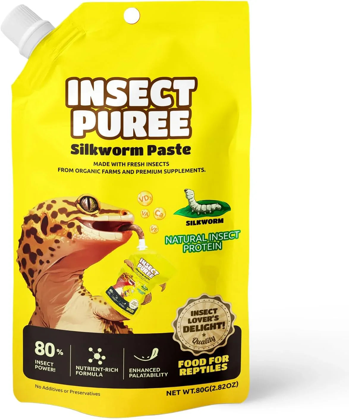 Premium Insect Puree Gecko Food, Silkworm Paste for Healthy Lizards & Reptiles Main image