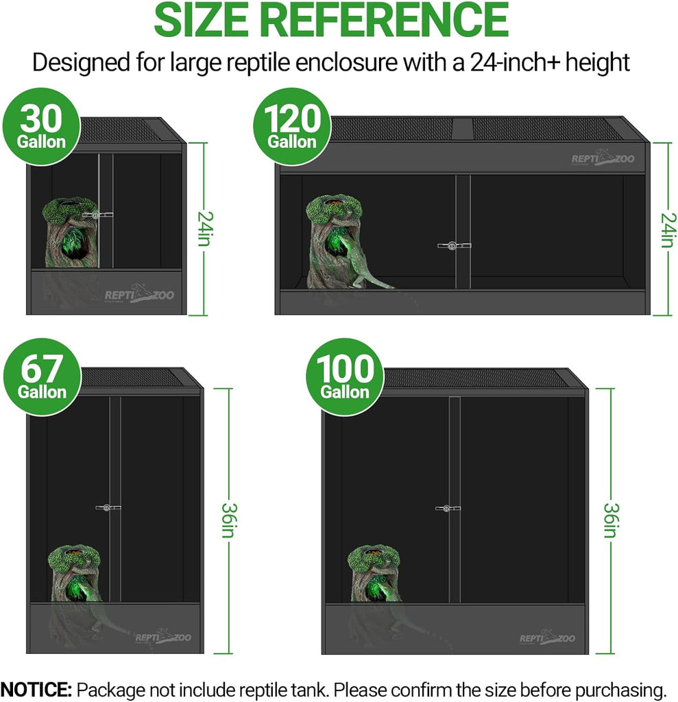 REPTI ZOO Terrarium Waterfall Drinking Fountain, 1000ML Water Dispenser & Food Dish