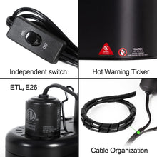 Load image into Gallery viewer, REPTI ZOO Reptile Dual Lamp Fixture Heat Lamp Bulb Combo Pack Includes 100W UVA Daylight Heating Lamp and 100W Infrared Heat Emitter Infrared Basking Spot