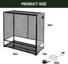 Load image into Gallery viewer, Extra Large Tall Reptile Tank 36x18x36inch 100 Gallon with Mesh for Chameleon Arboreal Lizard Frog, Water-Land Turtle Tortoise Aqua Tank with Drainage Pipe