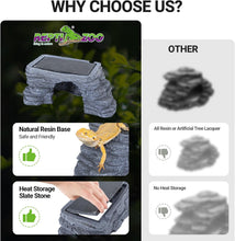 Load image into Gallery viewer, REPTI ZOO Reptile Hide Cave with Heat Storage Basking Platform