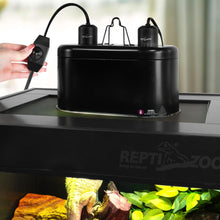 Load image into Gallery viewer, REPTI ZOO Dual Reptile Light Fixture with Dimming, Deep Dome Reptile Heat Lamp Fixture