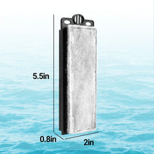 Load image into Gallery viewer, Rectangular reptile tank filter pad measuring 5.5 x 2 x 0.8 inches against water background