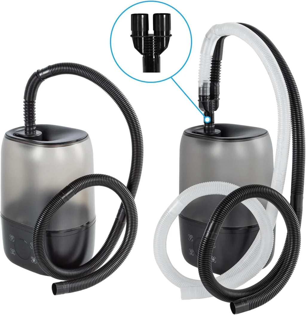 Reptile fogger humidifier with dual mist output hoses for terrarium or vivarium use