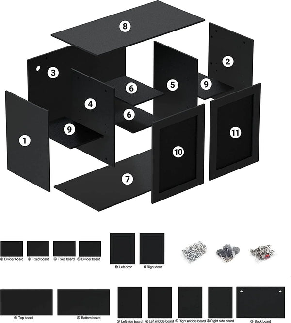 REPTI ZOO Storage Cabinet Terrarium Stand 48" x 24" x 30" for Large Wide Reptile Tanks - REPTI ZOO