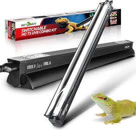 REPTI ZOO Switchable T5 UVB Terrarium Light Fixture Combo Kit
