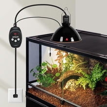 Load image into Gallery viewer, REPTIZOO 8.5 Inch Reptile Light Fixture with Dimming Thermostat Max 150W