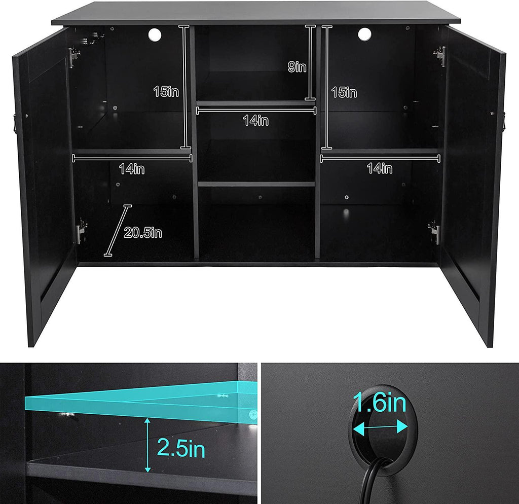 REPTI ZOO Storage Cabinet Terrarium Stand 48" x 24" x 30" for Large Wide Reptile Tanks - REPTI ZOO