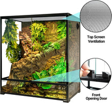 Load image into Gallery viewer, Extra Large Tall Reptile Tank 36x18x36inch 100 Gallon with Mesh for Chameleon Arboreal Lizard Frog, Water-Land Turtle Tortoise Aqua Tank with Drainage Pipe