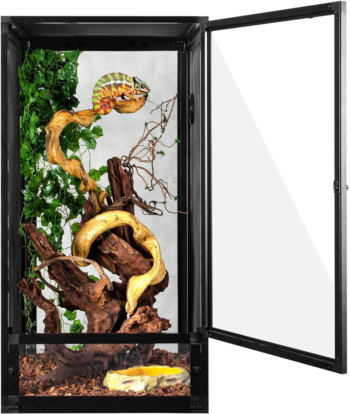 Chameleon Cages 120 Gallon 24x24x48inch Foldable Open Fresh Air Aluminum Screen Secondary image