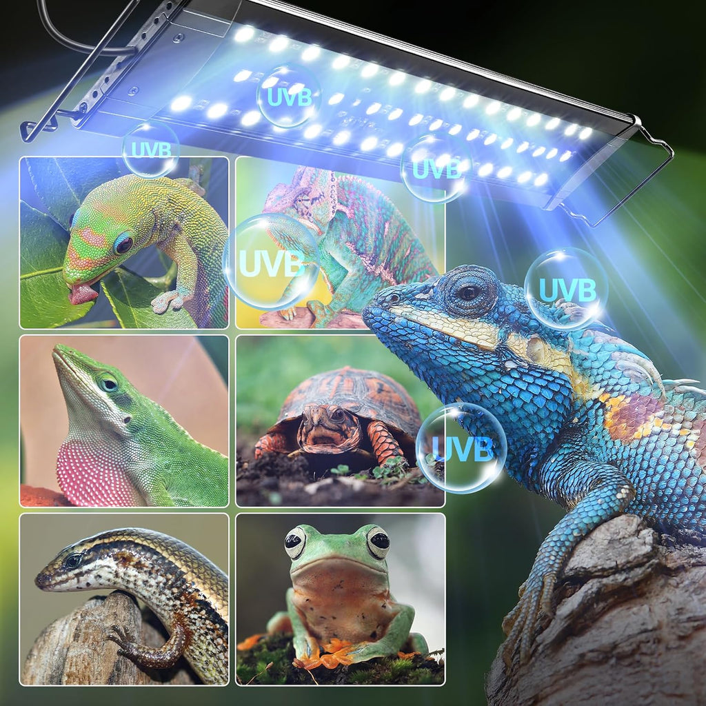 REPTI ZOO 12W 10.0 UVB LED Reptile Light Fixture Dimming