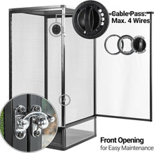 Load image into Gallery viewer, REPTI ZOO 18&quot; x 18&quot; x 36&quot; Front Opening Chameleon Cage with 3-Sided Metal Mesh, 50 Gallon Screen Vertical Terrarium with Background Sticker, Tall Enclosure for Chameleon, Tree Frog, Arboreal Reptiles