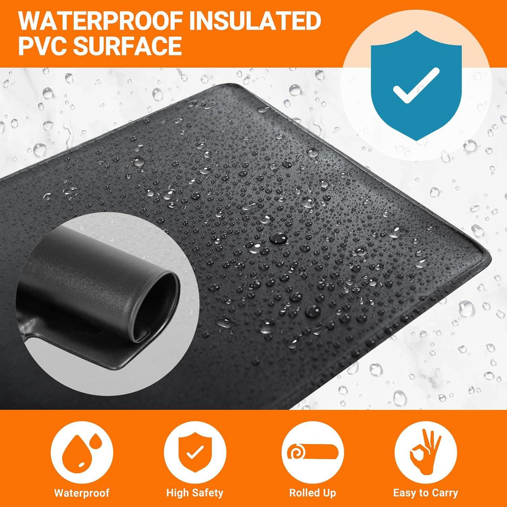 Waterproof insulated PVC reptile terrarium mat with rolled edge and water droplets
