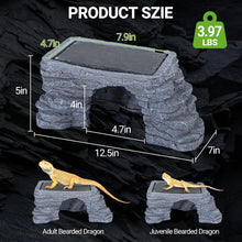 Load image into Gallery viewer, REPTI ZOO Reptile Hide Cave with Heat Storage Basking Platform
