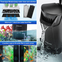 Load image into Gallery viewer, 10 Gallon Turtle Tank 20" x 12" x 10" starter Kit with Drainage System, Turtle Basking Platform and Quiet Aquarium Corner Internal Filter
