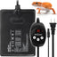 Reptile heating pad with digital thermostat controller, power cord, and gecko
